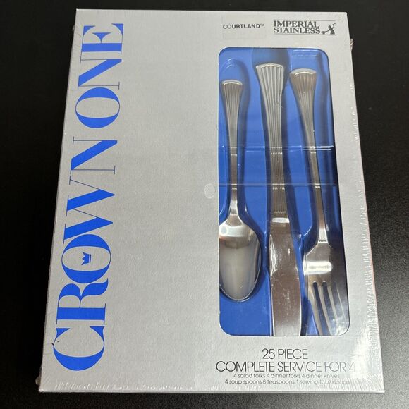 Imperial Other - Imperial Stainless Flatware Crown One Courtland 25 Piece Complete Service For 4